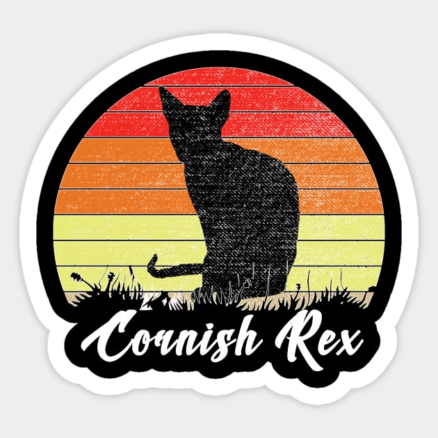 Cats 365 Cornish Rex Cat Lover Gift Retro Sticker by Peter Smith
